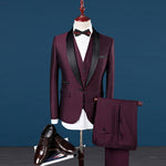 Slim Fit Burgundy Suit MensTuxedo Jacket - Dubbs Alpha League 