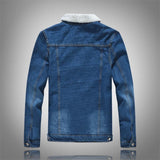 Winter Men's Casual Denim Jacket Plus Velvet Warm Cotton Coat - Dubbs Alpha League 