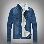 Winter Men's Casual Denim Jacket Plus Velvet Warm Cotton Coat - Dubbs Alpha League 