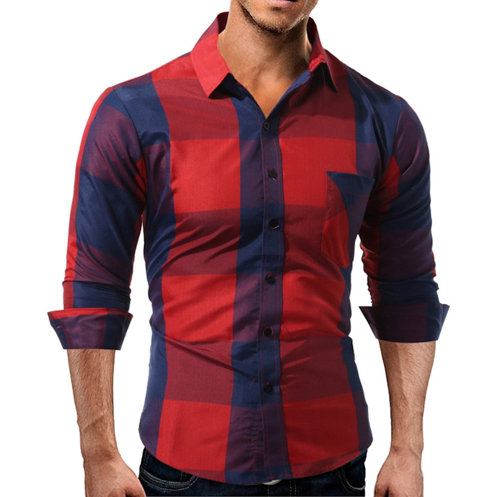 Men Casual Full Sleeve Plaid Cotton Shirts - Dubbs Alpha League 