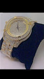 New Men's Yellow Gold Finish Lab-created Diamond Watch,Captain Bling, Iced Out,N - Dubbs Alpha League 