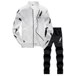 2 Piece Sweatshirt + Sweatpants Set Stand Collar Male Sportswear - Dubbs Alpha League 