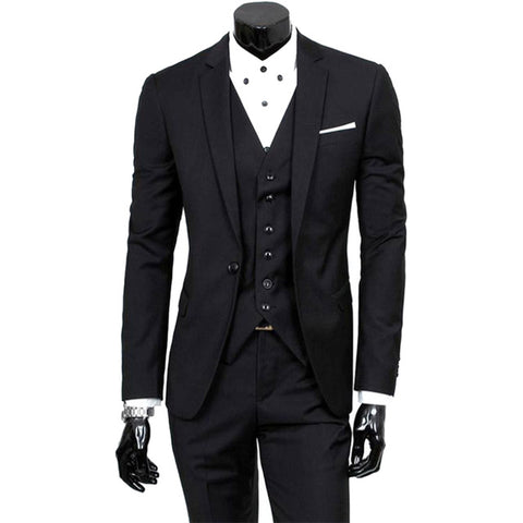 New Fashion Men's Slim Suit Champagne Party Tuxedo Men 3 Piece Suits Groom Wedding Costumes H9 - Dubbs Alpha League 