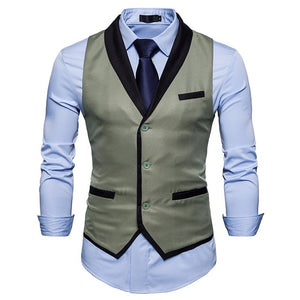 Men Suit Vest Gilet Homme Costume New Slim Fit Men Waistcoat Leisure Business Men Dress Vests - Dubbs Alpha League 
