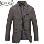 Mwxsd brand Men's Plaid Wool Blazer jacket Men Fashion Slim fit suit  jacket homme Casual male blazer Suit Jacket masculino - Dubbs Alpha League 
