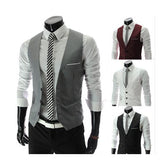 Fashion 2018 New Arrival Men Suit Vests Men's Fitted Leisure Waistcoat Casual Business vests Tops Three Buttons 3 color M-2XL - Dubbs Alpha League 