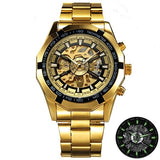 Automatic Mechanical Gold Skeleton watch - Dubbs Alpha League 