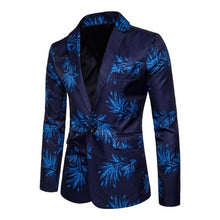Fashion Men Suit Vintage Floral Leaf Print Blazer Fitted Slim One Button Slim Fit Lapel Jacket Casual Blazer Coat - Dubbs Alpha League 
