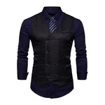 Men Vest Solid Color Casual Slim Fit Gilet Homme Spring Fashion Style Double-Breasted Colete Masculino Formal Business Waistcoat - Dubbs Alpha League 