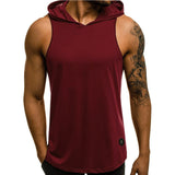 Men Fitness Hoodies Tank Tops Sleeveless Bodybuilding Tee Shirt Stringer Male Workout Hooded Vest Singlet Undershirt Sportswear - Dubbs Alpha League 